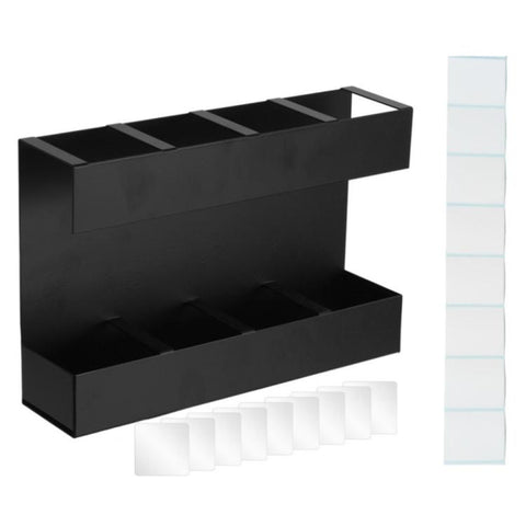 Four-grid Straw Cutlery Metal Storage Rack Kitchen Organizer without Soft Magnetic Sheet, without Soft Magnetic Sheet