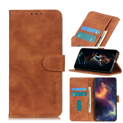 KHAZNEH Retro Texture PU + TPU Horizontal Flip Leather Case with Holder & Card Slots & Wallet, For Samsung Galaxy A42 5G