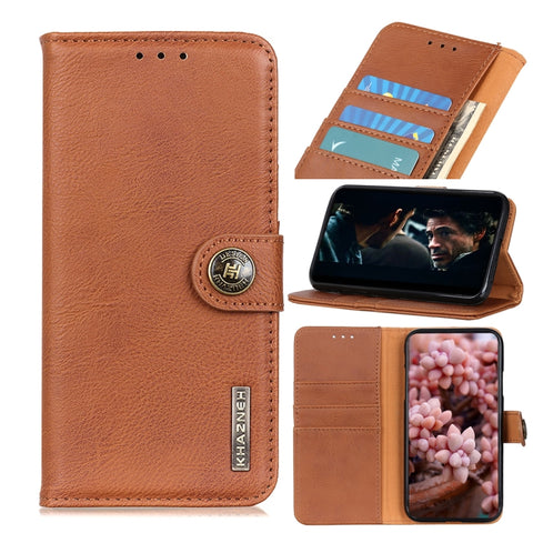 KHAZNEH Cowhide Texture Horizontal Flip Leather Case with Holder & Card Slots & Wallet, For Samsung Galaxy A42 5G