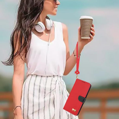 Metal Bow Leather Phone Case with Hand Strap, For Samsung Galaxy A55 5G, For Samsung Galaxy A35 5G, For Samsung Galaxy A25 5G Global, For Samsung Galaxy A23 4G / 5G, For Samsung Galaxy A14 4G / 5G, For Samsung Galaxy A24 5G, For Samsung Galaxy A34 5G  ...