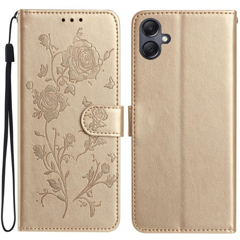 Rose Flower Embossing Pattern Leather Phone Case, For Samsung Galaxy A57 5G, For Samsung Galaxy A37 5G, For Samsung Galaxy A17, For Samsung Galaxy A07, For Samsung Galaxy A07 5G