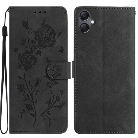 Rose Flower Embossing Pattern Leather Phone Case, For Samsung Galaxy A57 5G, For Samsung Galaxy A37 5G, For Samsung Galaxy A17, For Samsung Galaxy A07, For Samsung Galaxy A07 5G