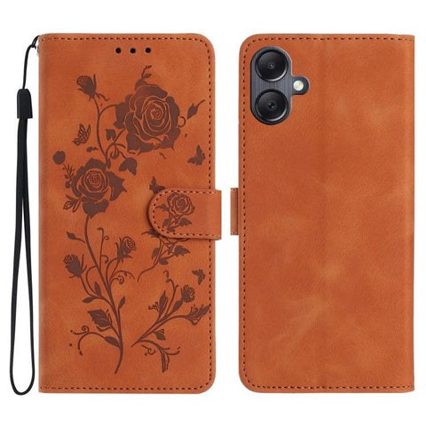 Rose Flower Embossing Pattern Leather Phone Case, For Samsung Galaxy A57 5G, For Samsung Galaxy A37 5G, For Samsung Galaxy A17, For Samsung Galaxy A07, For Samsung Galaxy A07 5G
