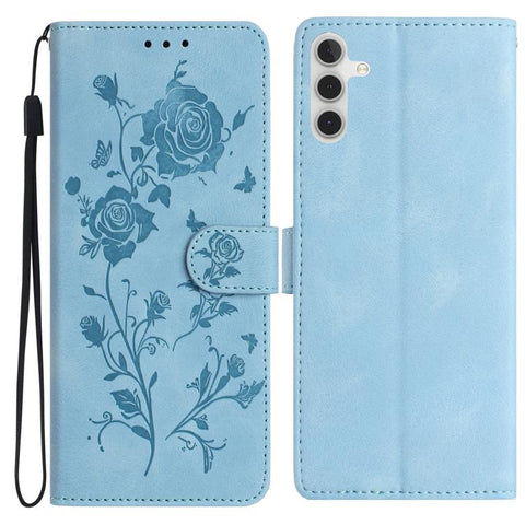 Rose Flower Embossing Pattern Leather Phone Case, For Samsung Galaxy A57 5G, For Samsung Galaxy A37 5G, For Samsung Galaxy A17, For Samsung Galaxy A07, For Samsung Galaxy A07 5G