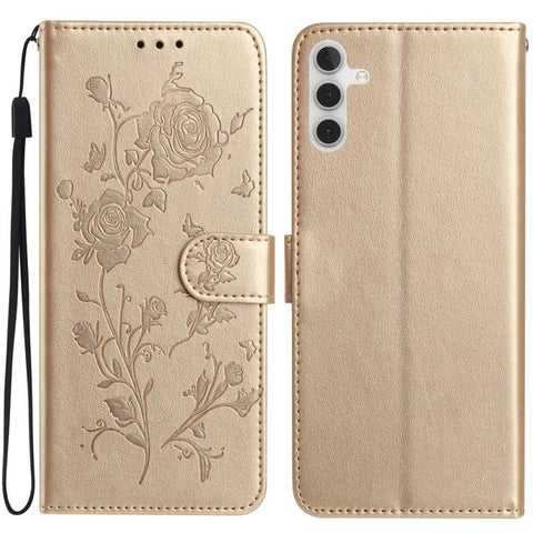 Rose Flower Embossing Pattern Leather Phone Case, For Samsung Galaxy A57 5G, For Samsung Galaxy A37 5G, For Samsung Galaxy A17, For Samsung Galaxy A07, For Samsung Galaxy A07 5G
