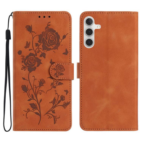 Rose Flower Embossing Pattern Leather Phone Case, For Samsung Galaxy A57 5G, For Samsung Galaxy A37 5G, For Samsung Galaxy A17, For Samsung Galaxy A07, For Samsung Galaxy A07 5G