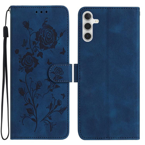 Rose Flower Embossing Pattern Leather Phone Case, For Samsung Galaxy A57 5G, For Samsung Galaxy A37 5G, For Samsung Galaxy A17, For Samsung Galaxy A07, For Samsung Galaxy A07 5G