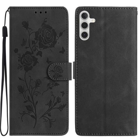 Rose Flower Embossing Pattern Leather Phone Case, For Samsung Galaxy A57 5G, For Samsung Galaxy A37 5G, For Samsung Galaxy A17, For Samsung Galaxy A07, For Samsung Galaxy A07 5G