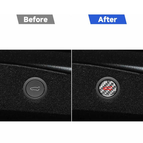 For Tesla Model 3 2023+ / Y New Edition 2025+ Carbon Fiber Car Trunk Button Decorative Sticker, For Tesla Model 3 2023+ / Y New Edition 2025+ Car Trunk Button