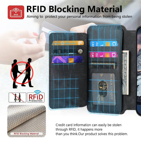 CaseNeo MagSafe RFID Anti-theft Zipper Wallet Retro Leather Phone Case, For iPhone 16, For iPhone 15 Pro Max, For iPhone 15 Pro, For iPhone 15 Plus, For iPhone 15, For iPhone 14