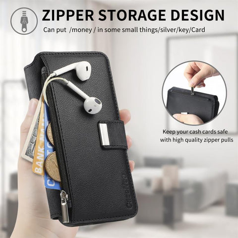 CaseNeo MagSafe RFID Anti-theft Zipper Wallet Retro Leather Phone Case, For iPhone 16, For iPhone 15 Pro Max, For iPhone 15 Pro, For iPhone 15 Plus, For iPhone 15, For iPhone 14