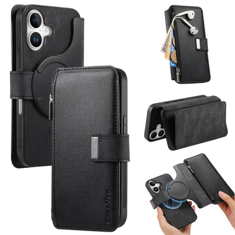 CaseNeo MagSafe RFID Anti-theft Zipper Wallet Retro Leather Phone Case, For iPhone 16, For iPhone 15 Pro Max, For iPhone 15 Pro, For iPhone 15 Plus, For iPhone 15, For iPhone 14