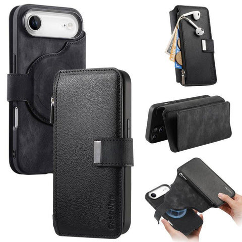 CaseNeo MagSafe RFID Anti-theft Zipper Wallet Retro Leather Phone Case, For iPhone 18 / 17, For iPhone 18 Pro / 17 Pro, For iPhone 18 Pro Max / 17 Pro Max, For iPhone 17e / 16e, For iPhone Air, For iPhone 16 Pro Max, For iPhone 16 Pro, For iPhone 16 Plus