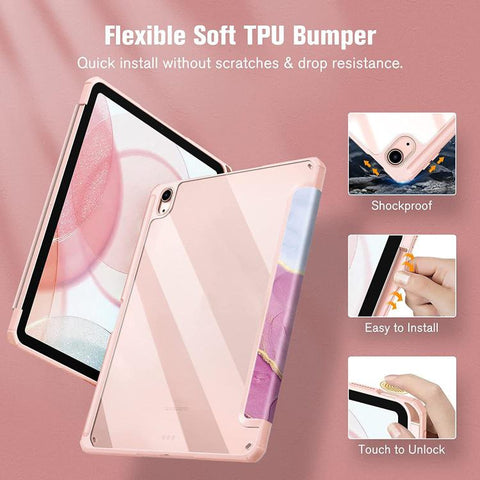 Marble Pattern Crystal Acrylic Smart Tablet Leather Case with Pen Slot, For iPad Air 13 2026 / 2025 / 2024, For iPad Air 11 2026 / 2025 / 2024, For iPad Pro 13 2025 / 2024, For iPad Pro 11 2025 / 2024, For iPad 2025 / 2022, For iPad mini 6 / mini 2024 ...