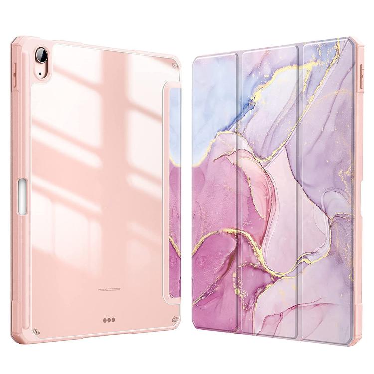 Marble Pattern Crystal Acrylic Smart Tablet Leather Case with Pen Slot, For Samsung Galaxy Tab S6 Lite 2020