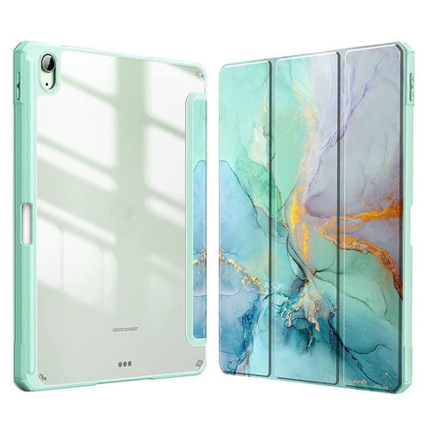 Marble Pattern Crystal Acrylic Smart Tablet Leather Case with Pen Slot, For Samsung Galaxy Tab S6 Lite 2020