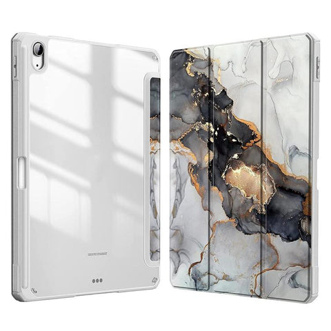Marble Pattern Crystal Acrylic Smart Tablet Leather Case with Pen Slot, For Samsung Galaxy Tab S6 Lite 2020