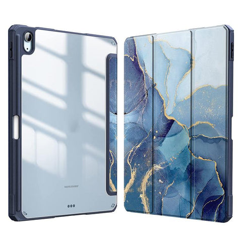 Marble Pattern Crystal Acrylic Smart Tablet Leather Case with Pen Slot, For Samsung Galaxy Tab S6 Lite 2020