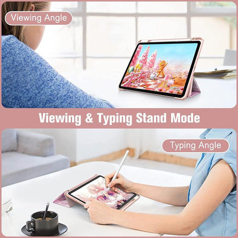 Marble Pattern Crystal Acrylic Smart Tablet Leather Case with Pen Slot, For Samsung Galaxy Tab S6 Lite 2020