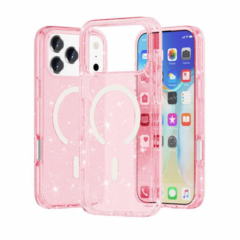 Terminator Style Glitter Powder MagSafe Magnetic Phone Case, For iPhone 18 Pro / 17 Pro, For iPhone 18 Pro Max / 17 Pro Max, For iPhone 17, For iPhone Air