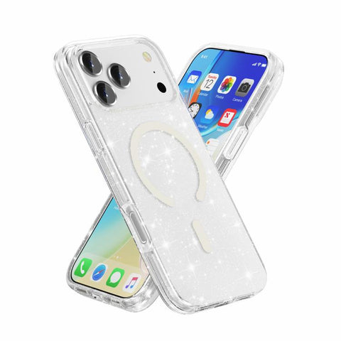 Terminator Style Glitter Powder MagSafe Magnetic Phone Case, For iPhone 18 Pro / 17 Pro, For iPhone 18 Pro Max / 17 Pro Max, For iPhone 17, For iPhone Air