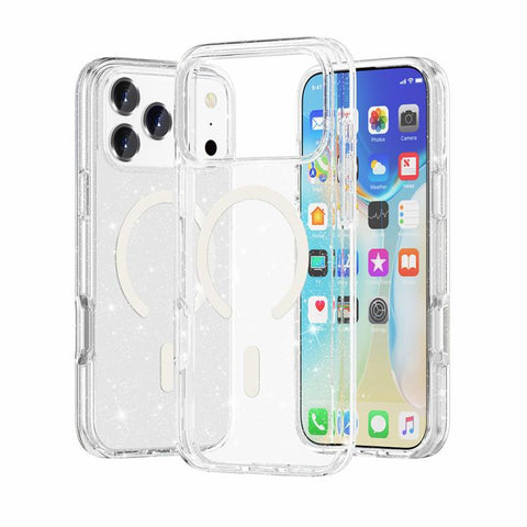 Terminator Style Glitter Powder MagSafe Magnetic Phone Case, For iPhone 18 Pro / 17 Pro, For iPhone 18 Pro Max / 17 Pro Max, For iPhone 17, For iPhone Air