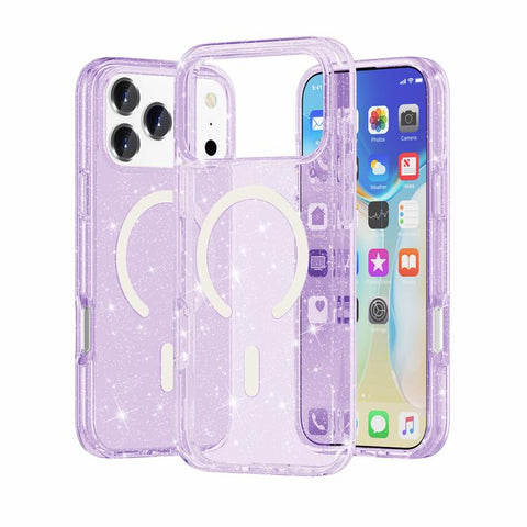 Terminator Style Glitter Powder MagSafe Magnetic Phone Case, For iPhone 18 Pro / 17 Pro, For iPhone 18 Pro Max / 17 Pro Max, For iPhone 17, For iPhone Air