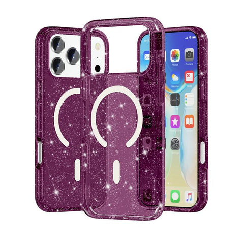 Terminator Style Glitter Powder MagSafe Magnetic Phone Case, For iPhone 18 Pro / 17 Pro, For iPhone 18 Pro Max / 17 Pro Max, For iPhone 17, For iPhone Air