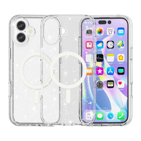 Terminator Style Glitter Powder MagSafe Magnetic Phone Case, For iPhone 18 Pro / 17 Pro, For iPhone 18 Pro Max / 17 Pro Max, For iPhone 17, For iPhone Air