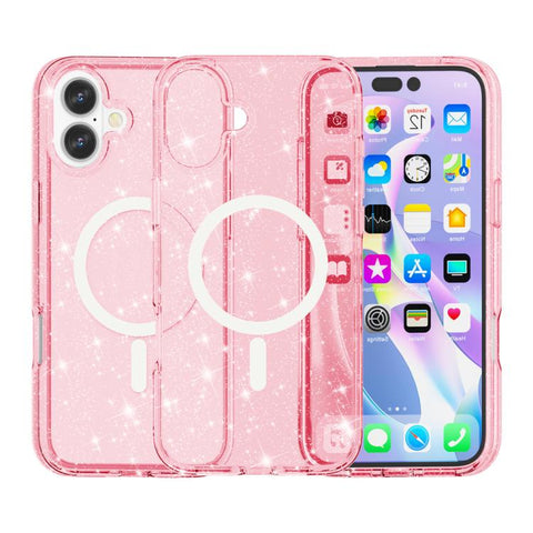Terminator Style Glitter Powder MagSafe Magnetic Phone Case, For iPhone 18 Pro / 17 Pro, For iPhone 18 Pro Max / 17 Pro Max, For iPhone 17, For iPhone Air