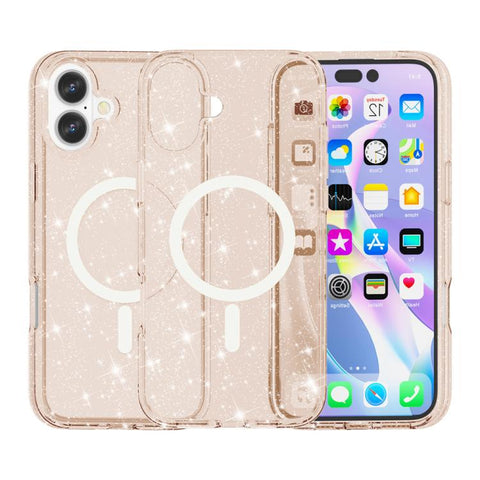 Terminator Style Glitter Powder MagSafe Magnetic Phone Case, For iPhone 18 Pro / 17 Pro, For iPhone 18 Pro Max / 17 Pro Max, For iPhone 17, For iPhone Air