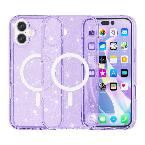 Terminator Style Glitter Powder MagSafe Magnetic Phone Case, For iPhone 18 Pro / 17 Pro, For iPhone 18 Pro Max / 17 Pro Max, For iPhone 17, For iPhone Air
