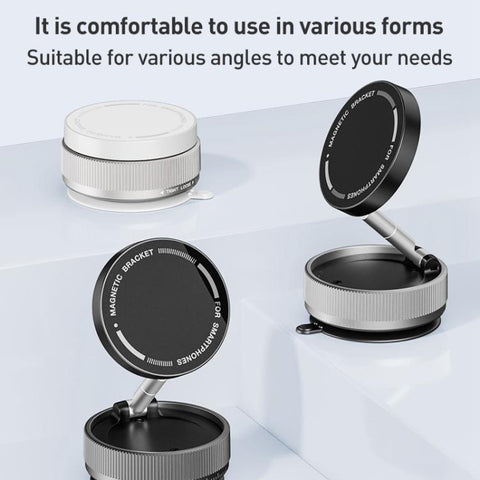 K10A Three-axis Folding Vacuum Adsorption Magnetic Car Phone Holder, K10A (White), K10A (Black), K10A (Grey)