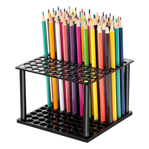 YX163 96-Hole Acrylic Paint Brush Pencils Stand, YX163 (Transparent), YX163 (Black)