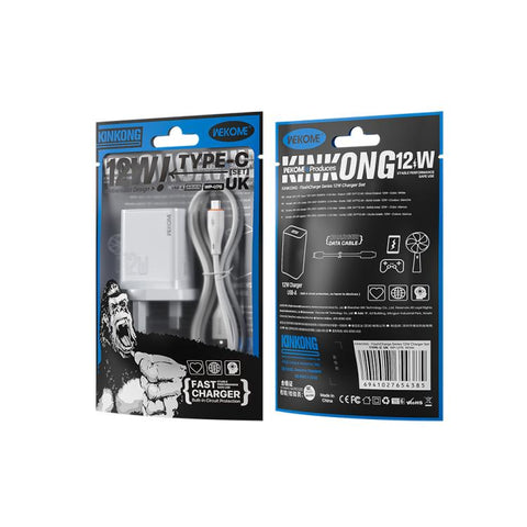 WK WP-U76 Kinkong 12W USB Charger Set, UK Plug, US Plug, EU Plug