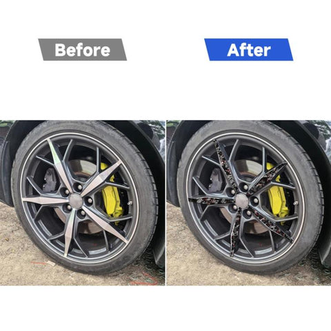 20pcs/Set Forged Gold Foil Carbon Fiber Car Wheels Decorative Sticker for Chevrolet Corvette C8 2020-, Left and Right Driver, Wheels