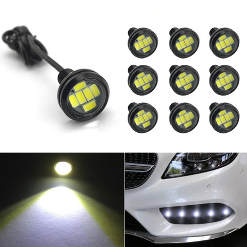 10 PCS 23mm 6LEDs SMD-5730 DC9-80V Motorcycle Eagle Eye Light, 6LEDs SMD-5730, 6LEDs SMD-5730(White Light)