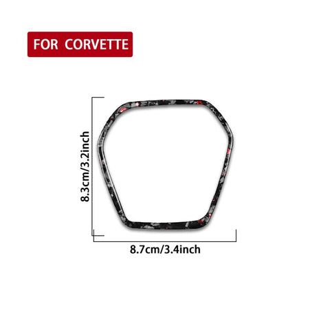Forged Gold Foil Carbon Fiber Car Steering Wheel Frame Decorative Sticker for Chevrolet Corvette C8 2020-, Left and Right Driver, Steering Wheel Frame