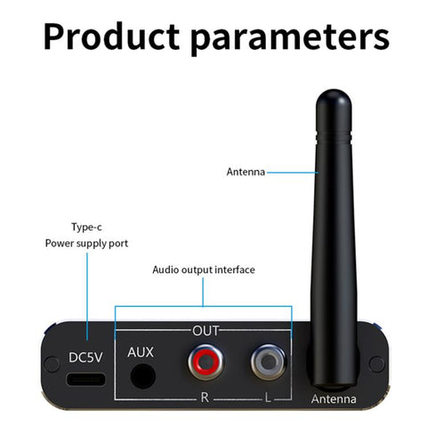 Portable Bluetooth Receiver Audio AUX Adapter Supports USB Disk, TF Card With Remote Control, D19