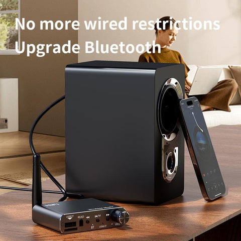 Portable Bluetooth Receiver Audio AUX Adapter Supports USB Disk, TF Card With Remote Control, D19