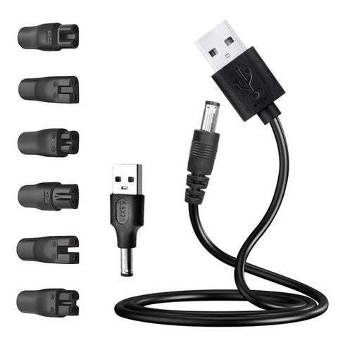DC 5.5 x 2.1mm Female to Shaver Interface Charging Adapter Converter, 7pcs / Set, 8pcs / Set