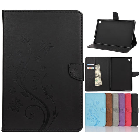 Butterfly Flower Embossing Pattern Horizontal Flip Leather Case with Holder & Card Slots & Wallet, For Samsung Galaxy Tab A7 10.4 (2020), For Samsung Galaxy Tab A 8.4 (2020), For Samsung Galaxy Tab S8 / Galaxy Tab S7, For Samsung Galaxy Tab S6