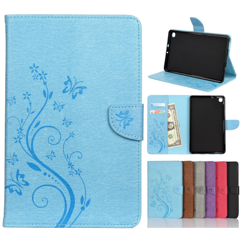Butterfly Flower Embossing Pattern Horizontal Flip Leather Case with Holder & Card Slots & Wallet, For Samsung Galaxy Tab A7 10.4 (2020), For Samsung Galaxy Tab A 8.4 (2020), For Samsung Galaxy Tab S8 / Galaxy Tab S7, For Samsung Galaxy Tab S6