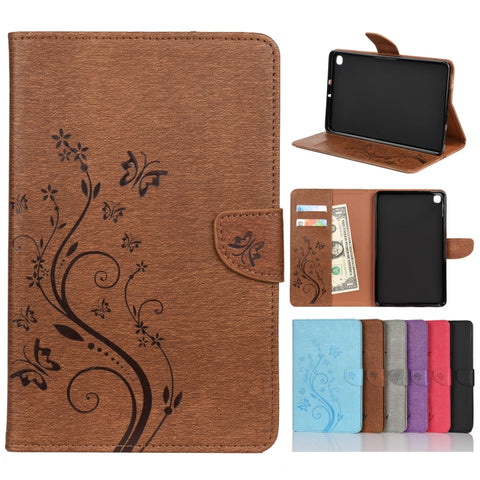 Butterfly Flower Embossing Pattern Horizontal Flip Leather Case with Holder & Card Slots & Wallet, For Samsung Galaxy Tab A7 10.4 (2020), For Samsung Galaxy Tab A 8.4 (2020), For Samsung Galaxy Tab S8 / Galaxy Tab S7, For Samsung Galaxy Tab S6