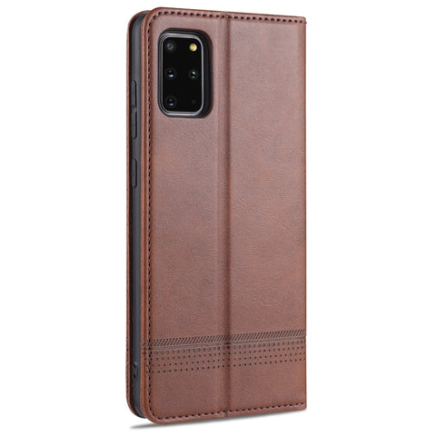 AZNS Magnetic Calf Texture Horizontal Flip Leather Case with Card Slots & Holder & Wallet, For Samsung Galaxy S20+