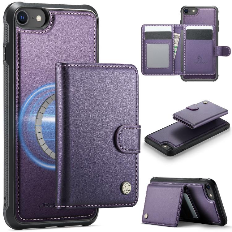 JEEHOOD J09 Buckle Card Bag MagSafe Magnetic Style RFID Leather Phone Case, For iPhone SE 2022 / SE 2020 / 8 / 7, For iPhone 13 Pro Max, For iPhone 13 Pro, For iPhone 13, For iPhone 12 / 12 Pro, For iPhone 11 Pro Max, For iPhone 11, For iPhone 11 Pro