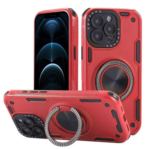 Three-core Mecha 360 Degree Rotation Magnetic Holder Phone Case, For iPhone 12, For iPhone 12 Pro, For iPhone 11