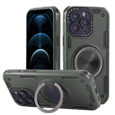 Three-core Mecha 360 Degree Rotation Magnetic Holder Phone Case, For iPhone 12, For iPhone 12 Pro, For iPhone 11