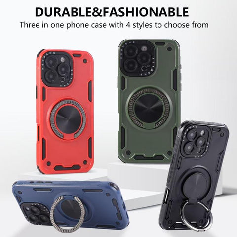 Three-core Mecha 360 Degree Rotation Magnetic Holder Phone Case, For iPhone 12, For iPhone 12 Pro, For iPhone 11