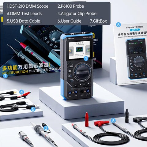 FNIRSI DST210 3 in 1 Digital Multimeter Oscilloscope, DST210